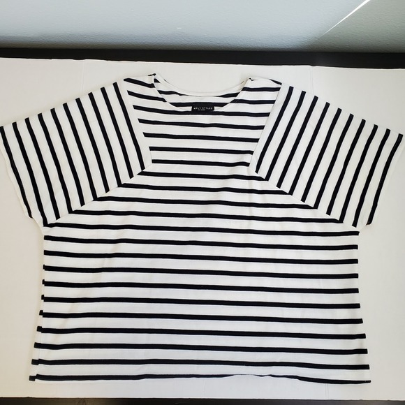 Simply Styled Tops - Simply Styled Top by Sears Womens Stripe Knit Classic White & Navy Blue Size XL